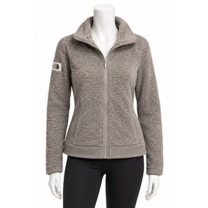 The North Face Womens Cozy Taupe Sherpa Fleece Full Zip Jacket XS Gorpcore